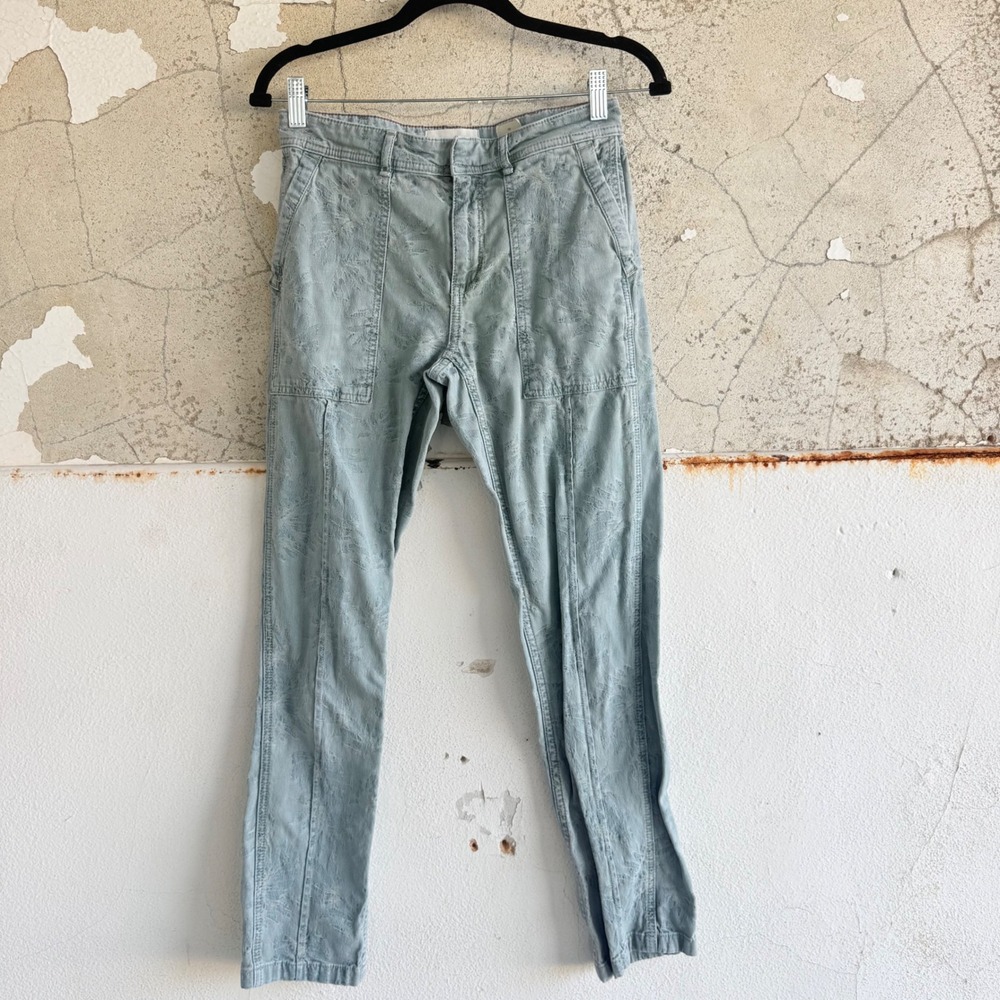 Anthropologie The Wanderer Pilcro Pants Floral Jacquard Utility Slim Trousers 25